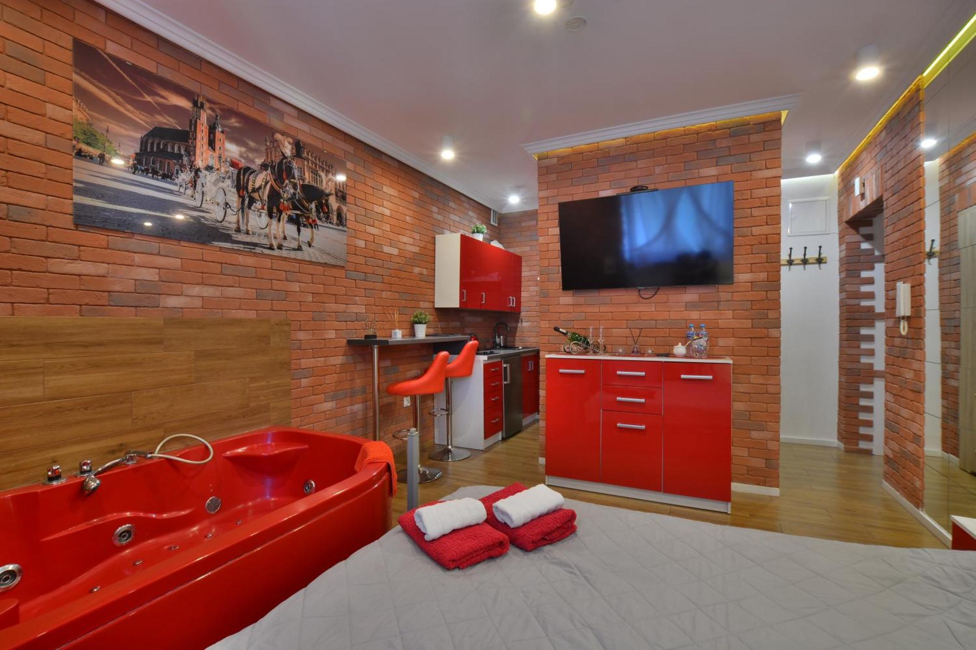 Jacuzzi Apartment Red Krakow Bagian luar foto